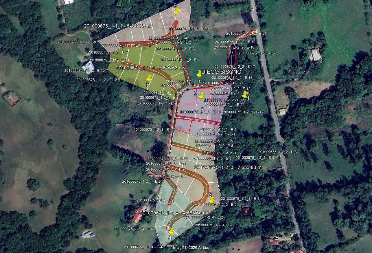 Aerial concept plan showing the proposed individual lots